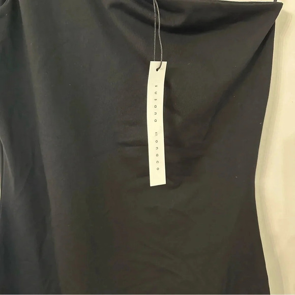 Susana Monaco One Shoulder Bodycon Dress in Black Women's Knee Length Size S NWT - Picture 7 of 10